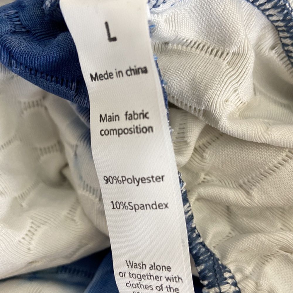 Fulbelle Legging Sz L NWT tie Dye blue and white bottom up effect - Picture 5 of 9